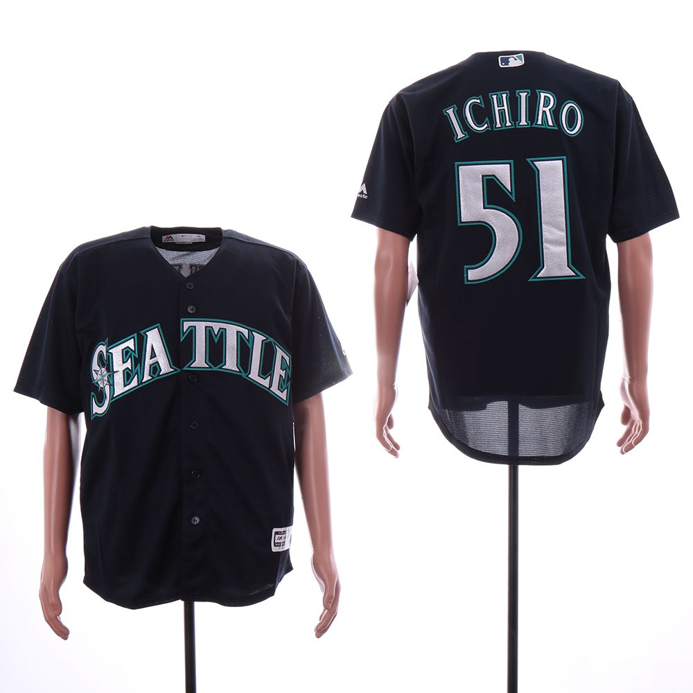 Men Seattle Mariners 51 Ichiro Black Game MLB Jerseys
